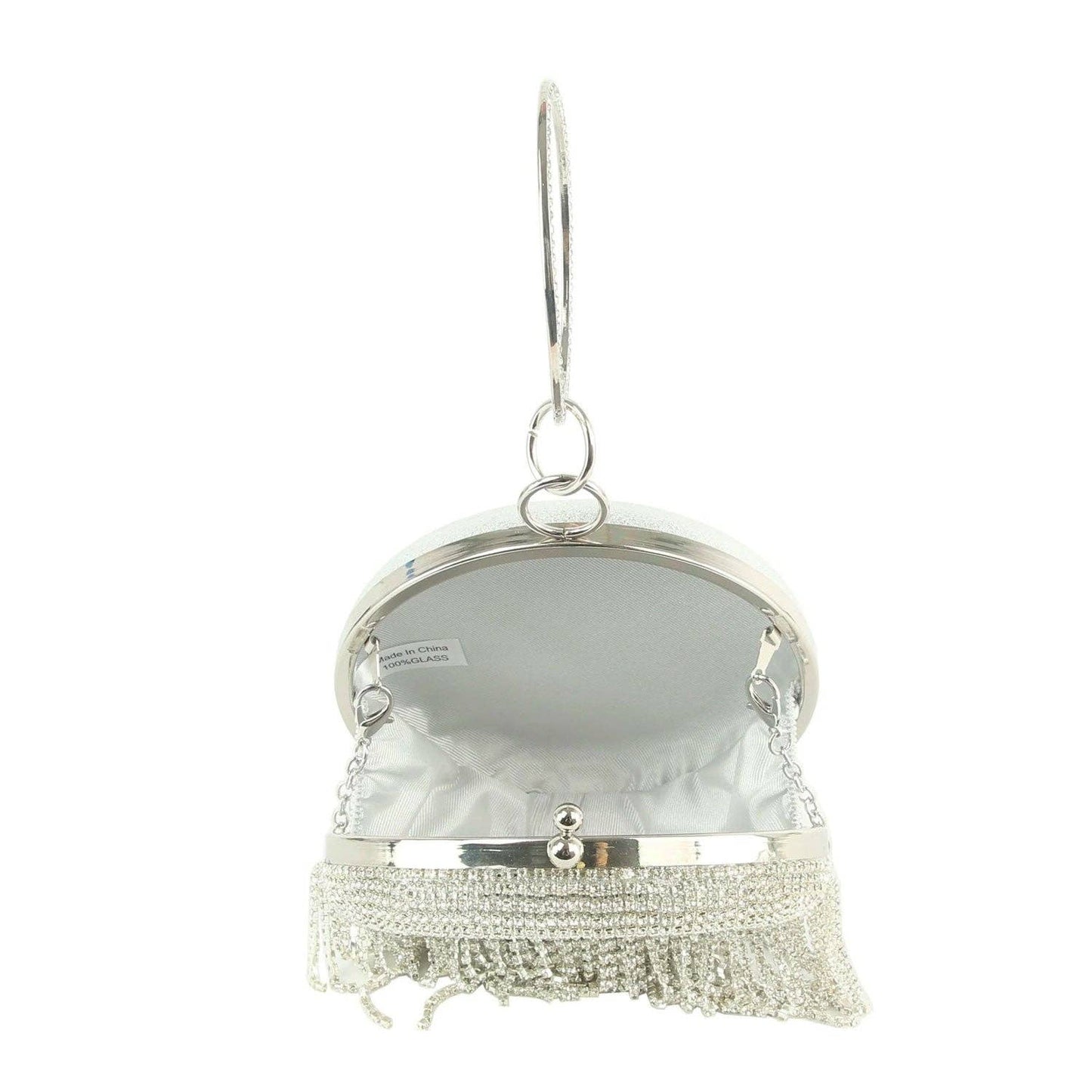 Handbag Express - Rhinestone Fringe Wristlet Evening Bag: LQ302-SL
