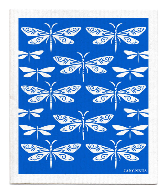 Jangneus - Swedish Dishcloth - Dragon Fly - Blue