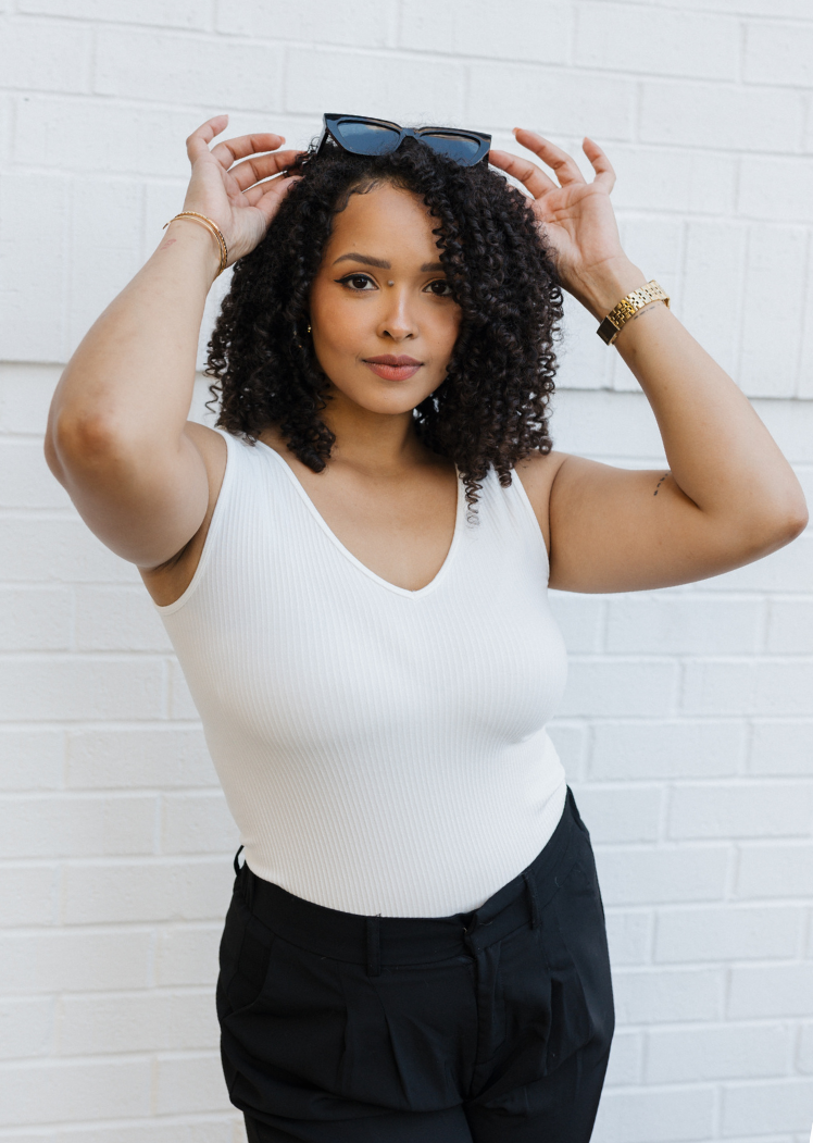 ELIETIAN - Ribbed Reversible Tank - Curvy Fit: Ivory