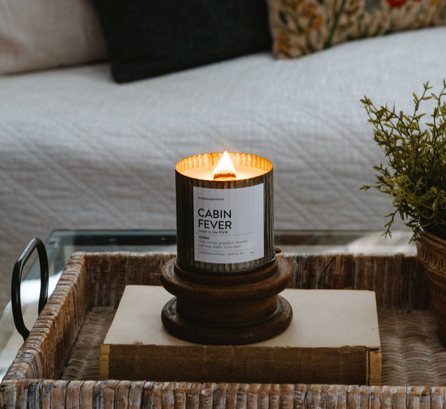 Anchored Northwest - Cabin Fever Rustic Vintage Farmhouse Wood Wick Candle: 10oz