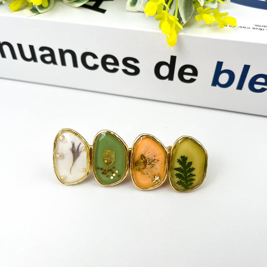 TheDivaSoap - Retro Flower Duckbill Clip, High Quality Hair Clip: Green