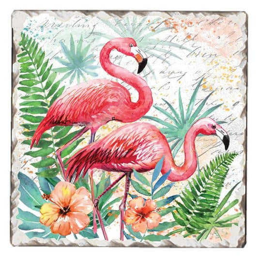 CounterArt/Highland Home/Thirstystone - Pink Pair Single Absorbent Stone Tumbled Tile Coaster