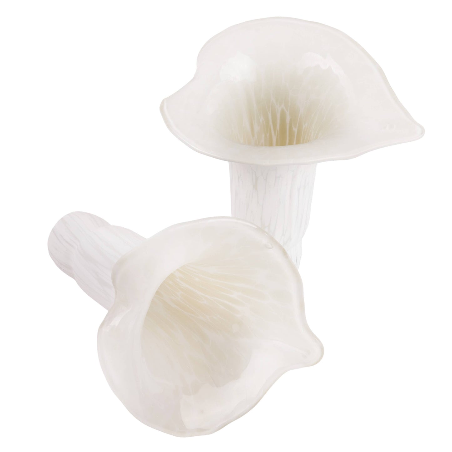 River of Goods - 20"H White Hand Blown Glass 5 Calla Lily Uplight Accent Lamp