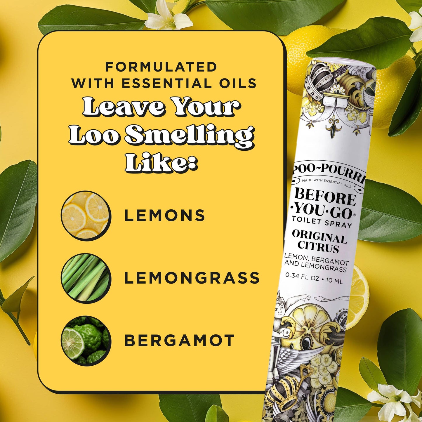 ~Pourri - Poo~Pourri Original Citrus 10mL Travel Size: Lemon + Bergamot + Lemongrass