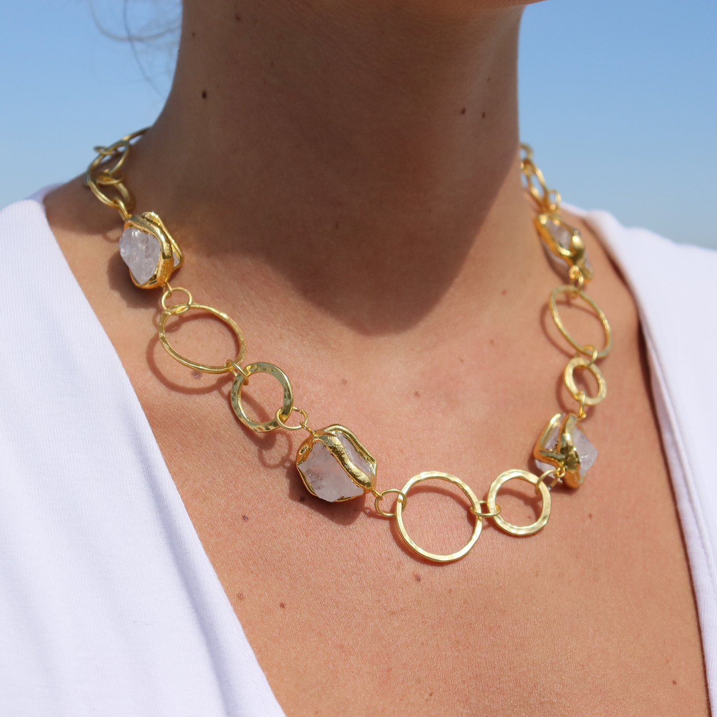 KARINE SULTAN - Clear Quartz Statement Necklace