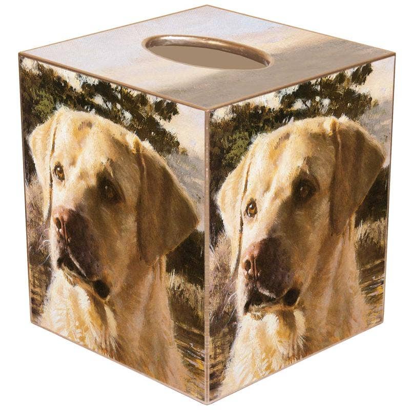 Marye-Kelley - Yellow Lab Dog Tissue Box Cover: Paper Mache