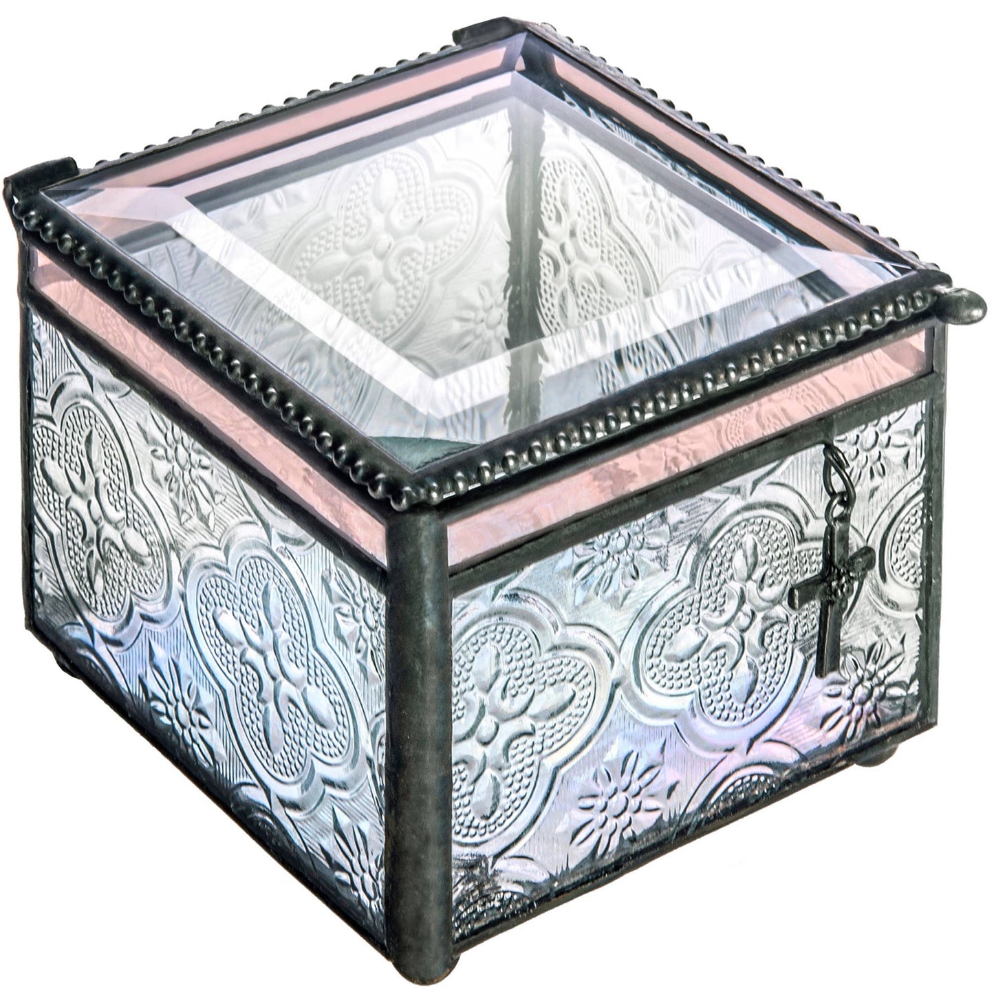 J Devlin Glass Art & Bert Anderson Collection - Christian Gift Keepsake Jewelry Glass Box 631