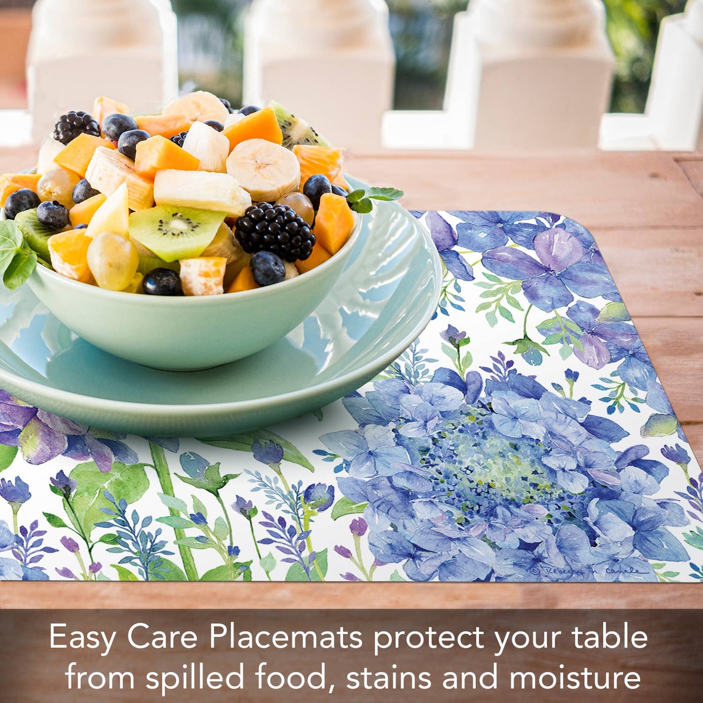 CounterArt/Highland Home/Thirstystone/CoasterStone - Beautiful Hydrangea Reversible Rectangular Plastic Placemat