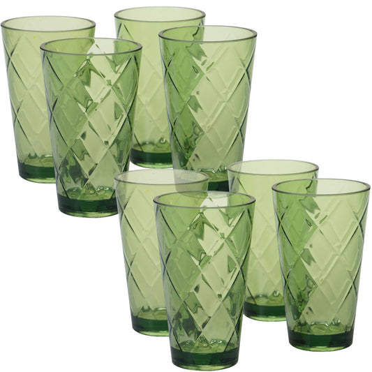 Certified International - Diamond HW Acrylic Drinkware - Green Acrylic Glass