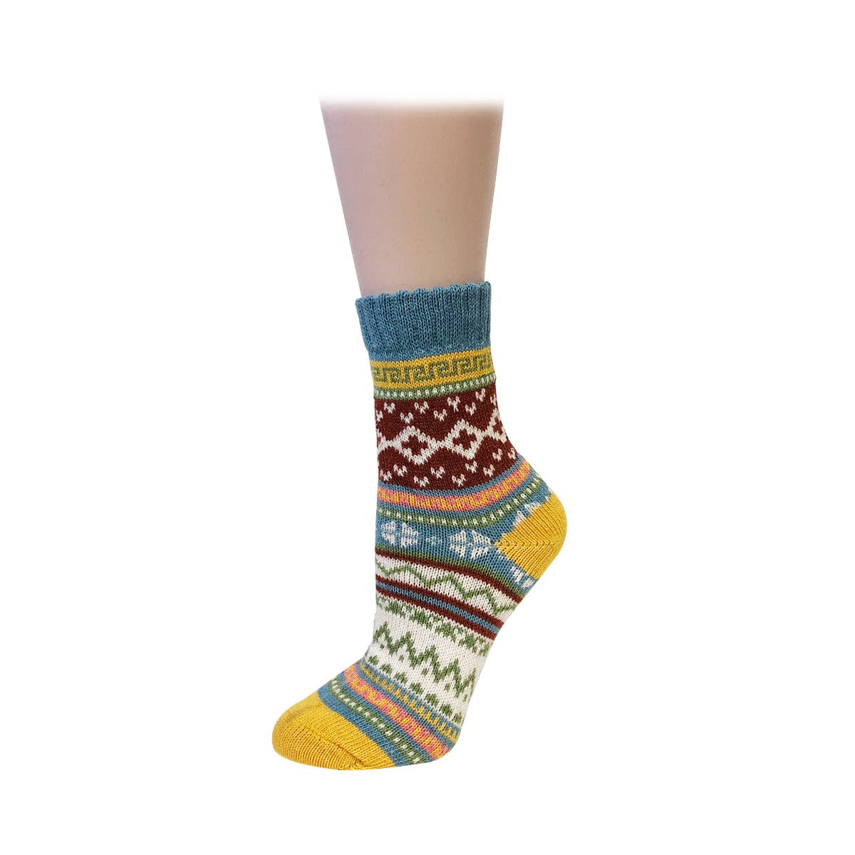 Wrapables.com - Wrapables Women's Thick Winter Warm Wool Socks (Set of 5): Boho