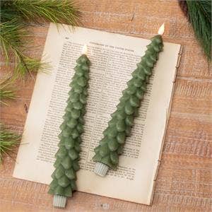Audrey's Home & Gift - Led Taper Candle - Christmas Tree (Pk/02)