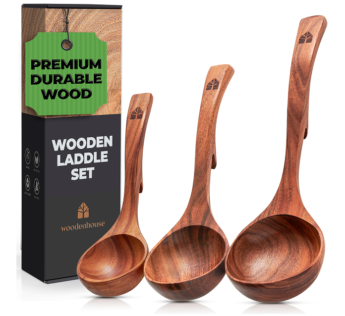 Woodenhouse - Wooden Ladle for Cooking, Soup Spoon Ladle