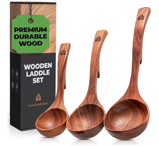 Woodenhouse - Wooden Ladle for Cooking, Soup Spoon Ladle