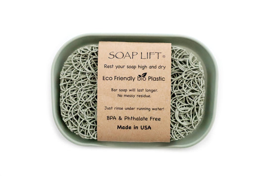 Soap Lift - Waterfall Soap Dish Set w/ Soap Lift Soap Saver - Sage