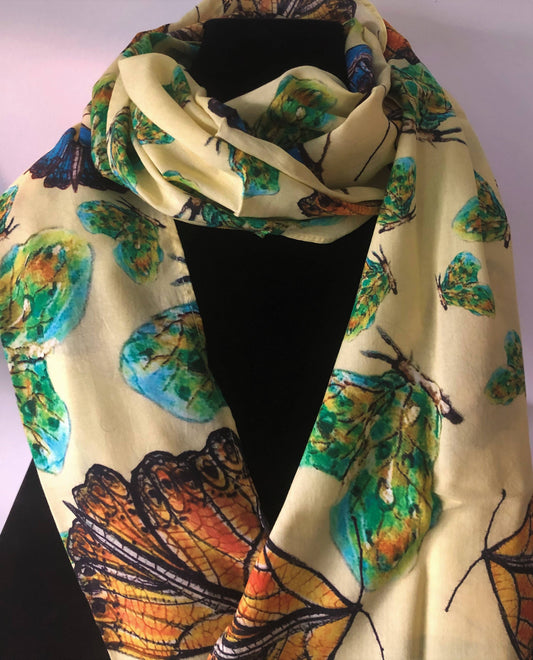 NINA J - Butterfly Creation Cotton Scarf