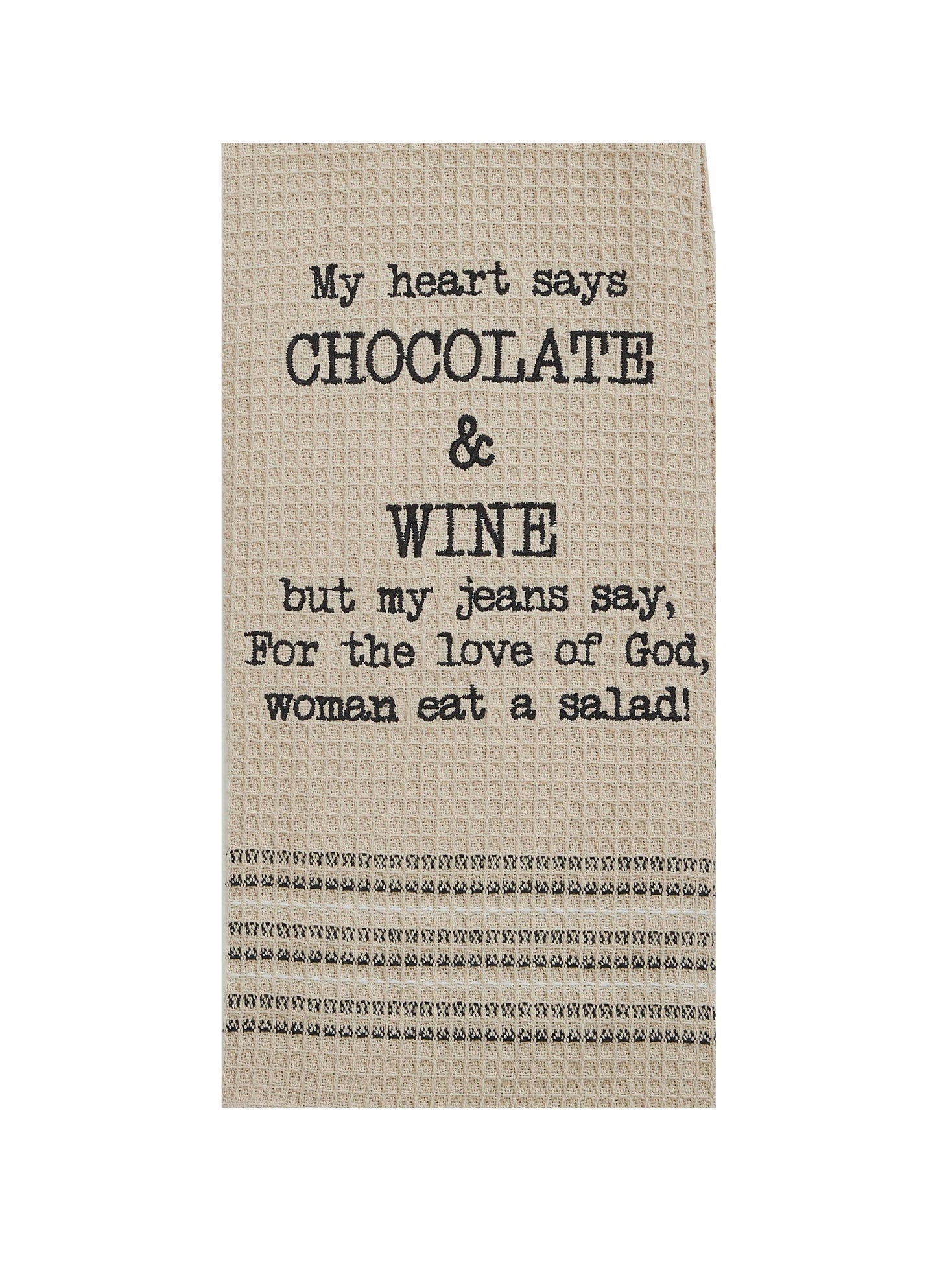 Mona B. - CHOCOLATE AND WINE WAFFLE-WEAVE DISHTOWEL (Set of 2), MH-114