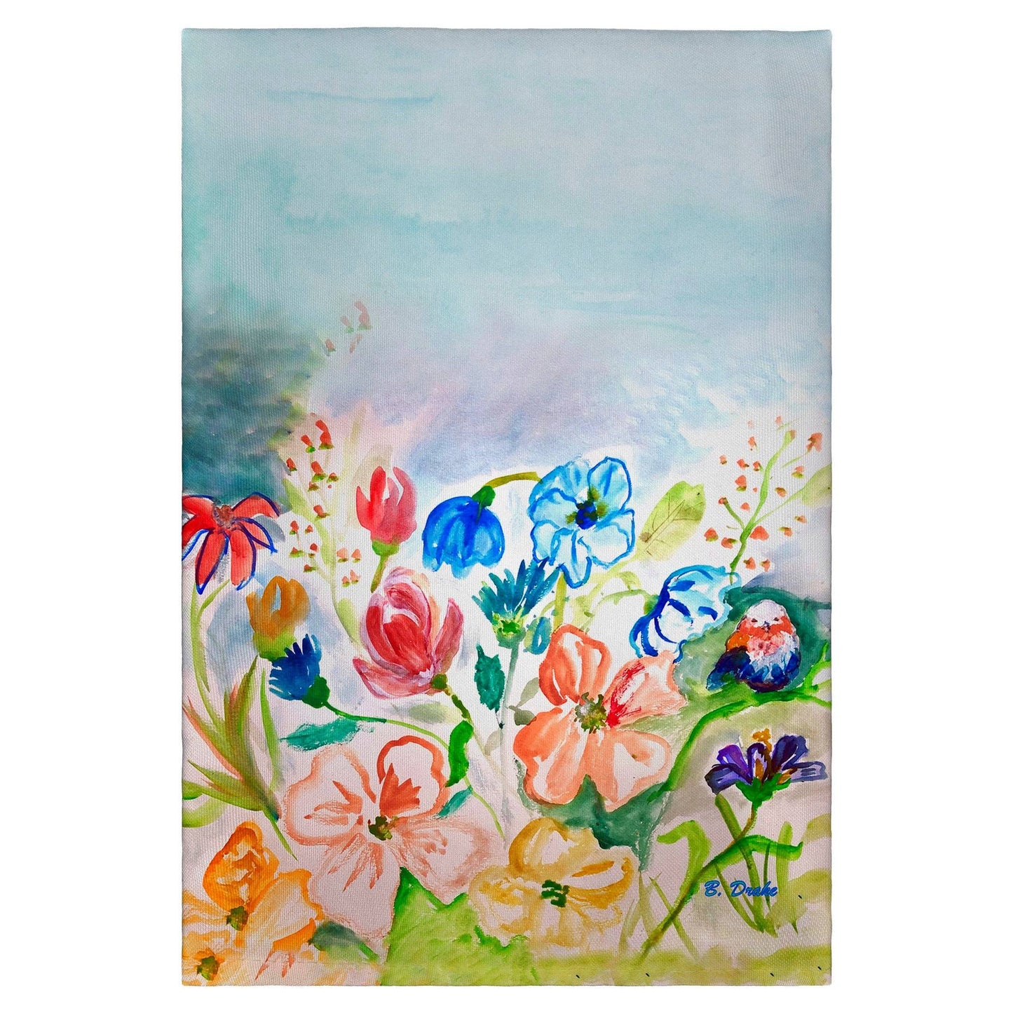 Betsy Drake Interiors - Colorful Flowers Guest Towel