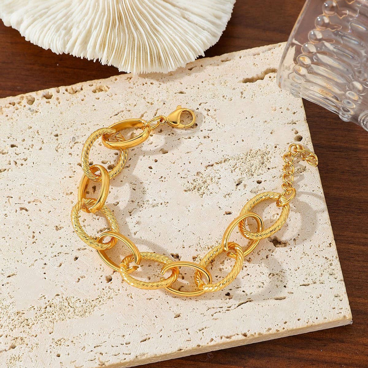 ACCITY - VERSATILE 18K GOLD TITANIUM STEEL BRACELET_CWMM3719: GOLD2 / (OS) 1