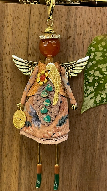 Pretty Persuasions - N23188E Stone Adorned French Doll Stainless Steel Necklace: 05 GD/Denim Bell Bottoms/Star