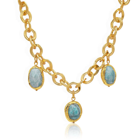 KARINE SULTAN - Amazonite Stone Charms Necklace