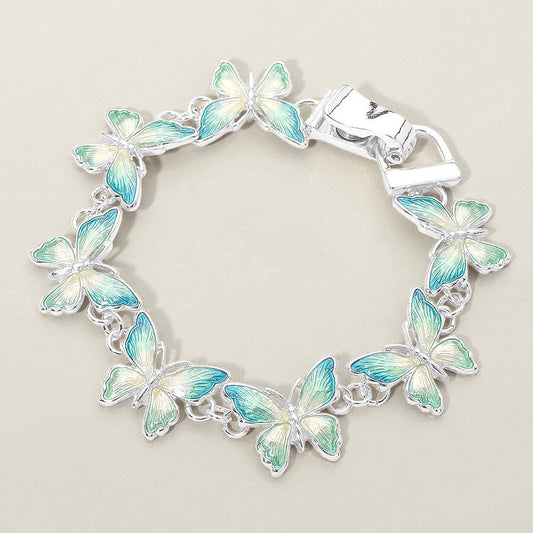 Sensibling Corp. - Butterfly Link Magnetic Bracelet: Blue,Silver