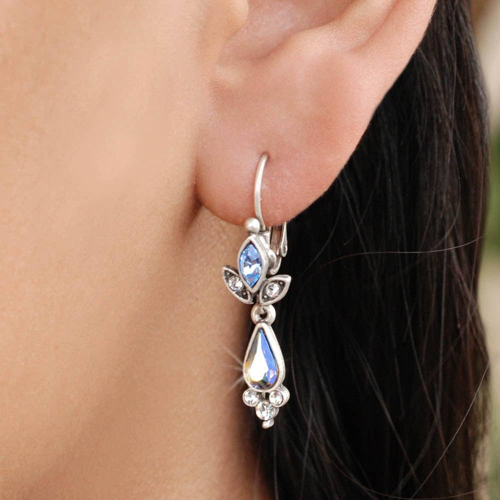 Sweet Romance Jewelry - Starlight Crystal Dangle Earrings E1320: Silver