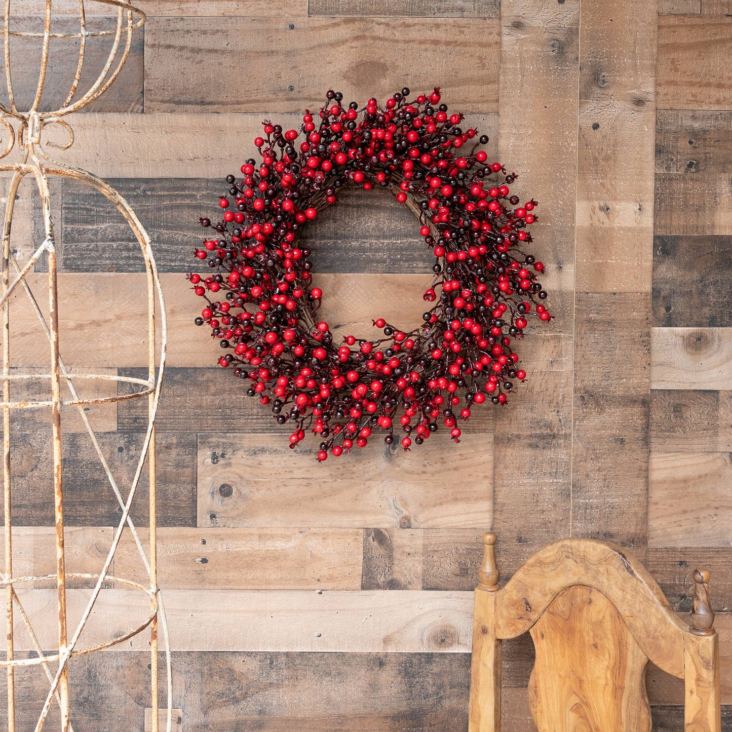 Mills Floral Company - Red Berry Wreath - 20 Inch