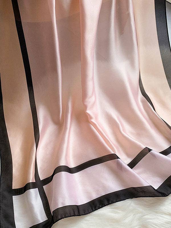 UZ Wholesale Store - Urban Bow-Embellished Printed Contrast Color Shawl: PINK-GRAY / FREE SIZE