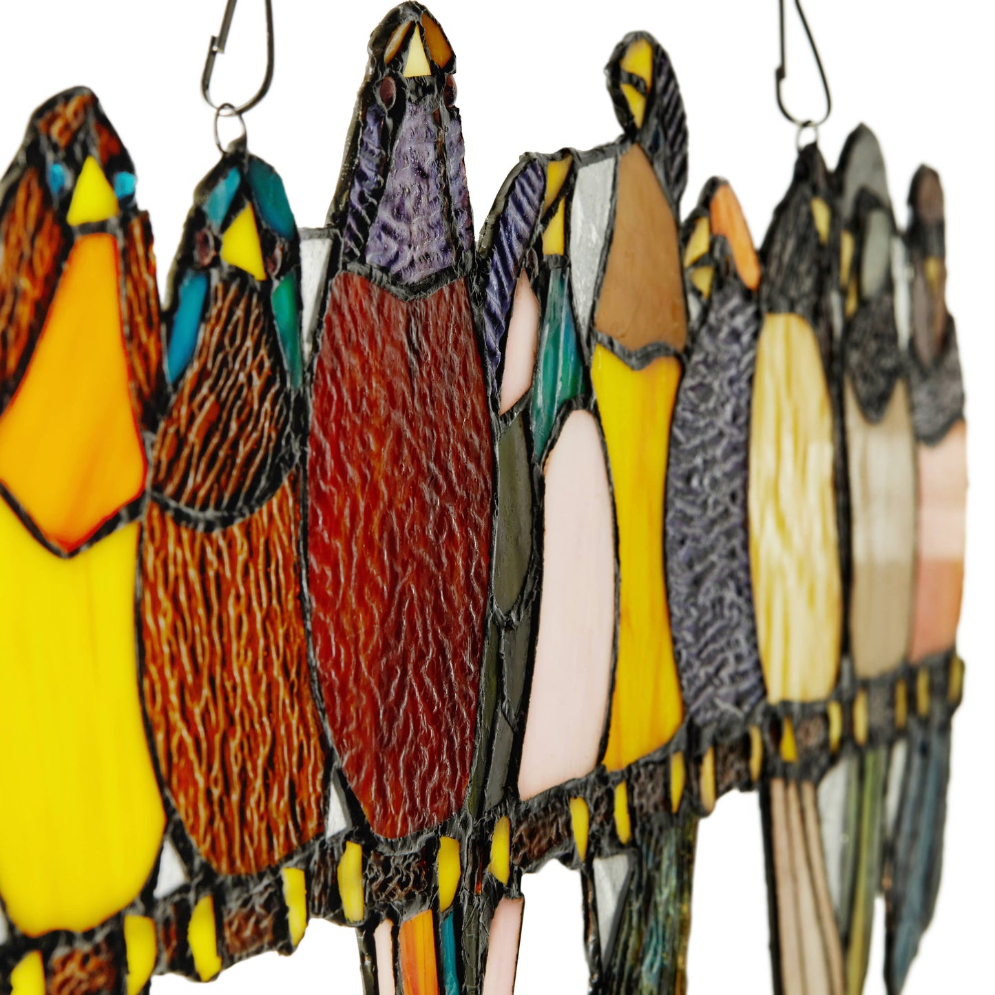 River of Goods - 9.5"H Marisol Multicolor Birds Stained Glass Window Panel