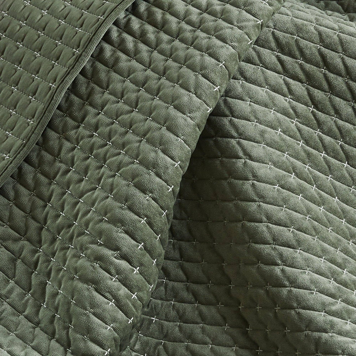 Levtex Home - Velvet Stitch Quilted Throw: Green