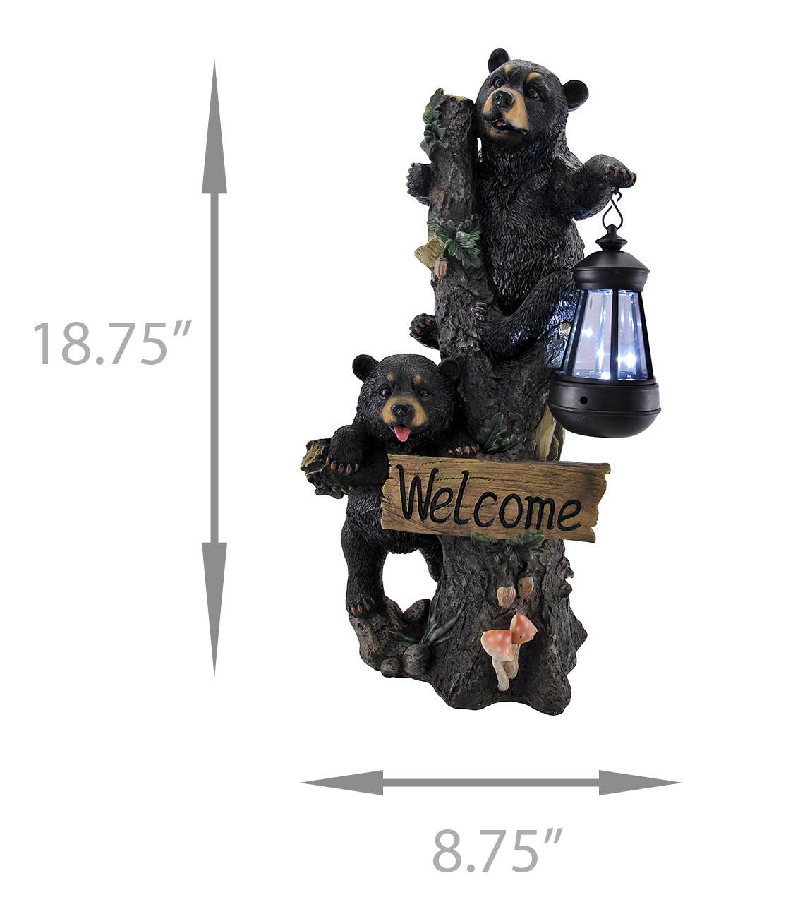 Zeckos - Climbing Bear Cubs Solar Light Welcome Statue