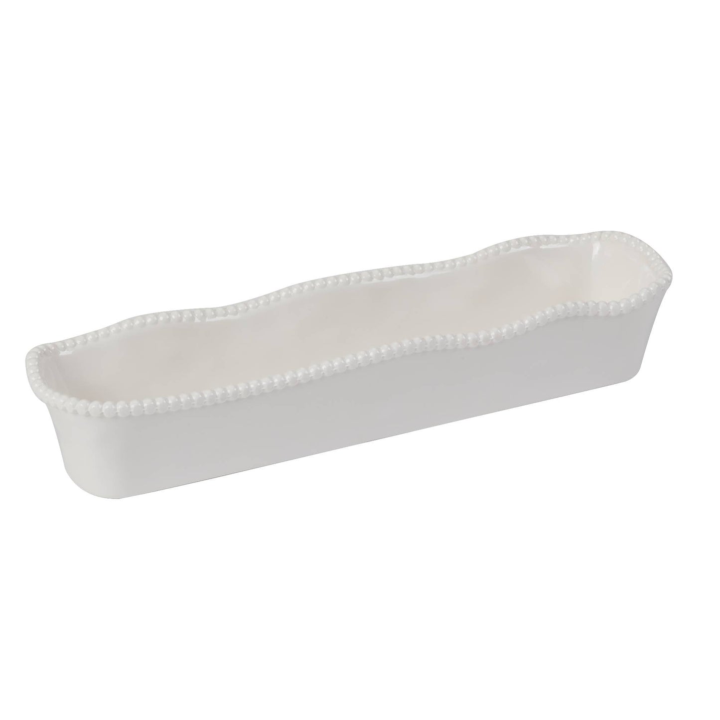 Certified International - Perlette Cream - HW Melamine Cracker Tray 12.875in x 3.5in