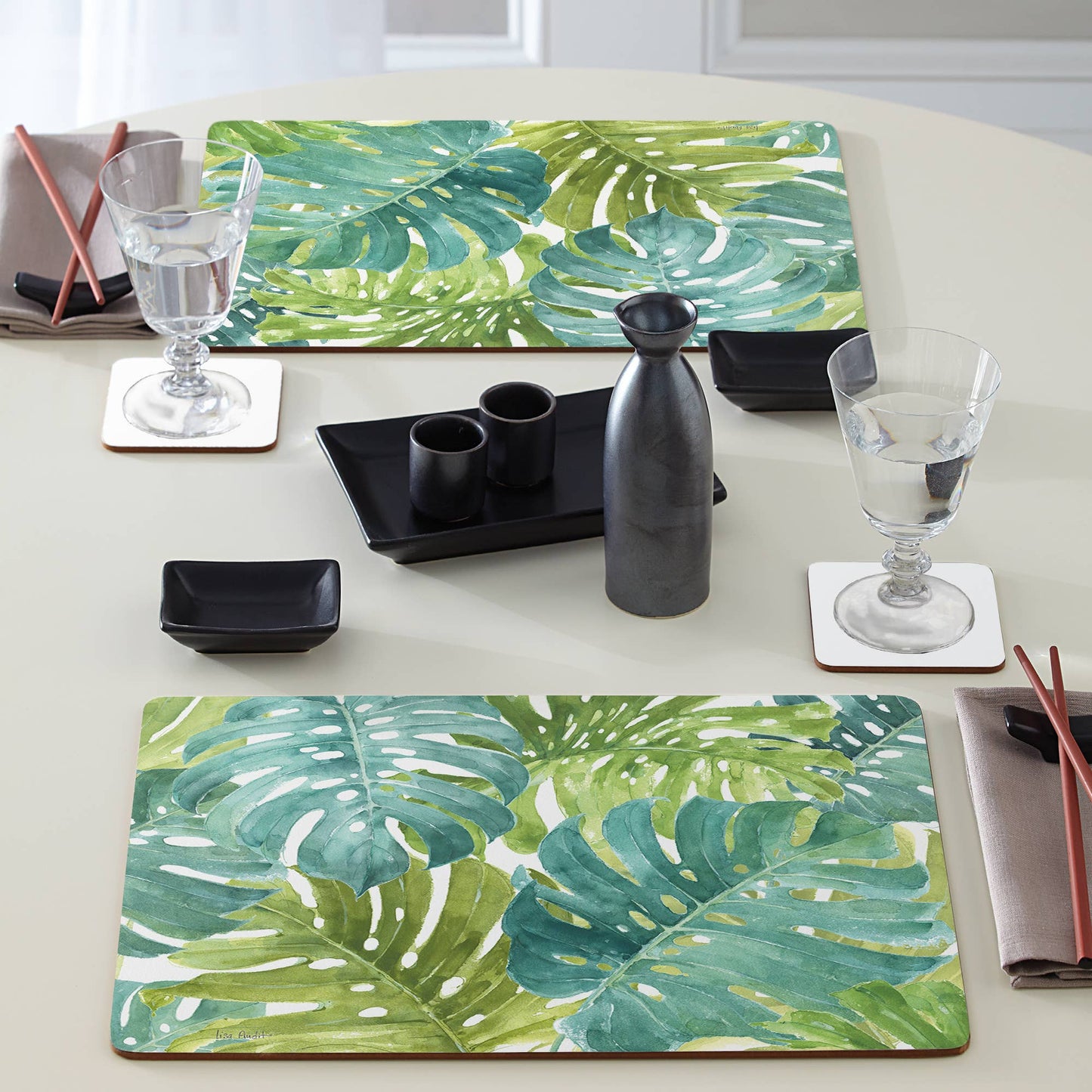 CounterArt/Highland Home/Thirstystone/CoasterStone - Cala Home Tropical Green Decorative Hardboard Placemats