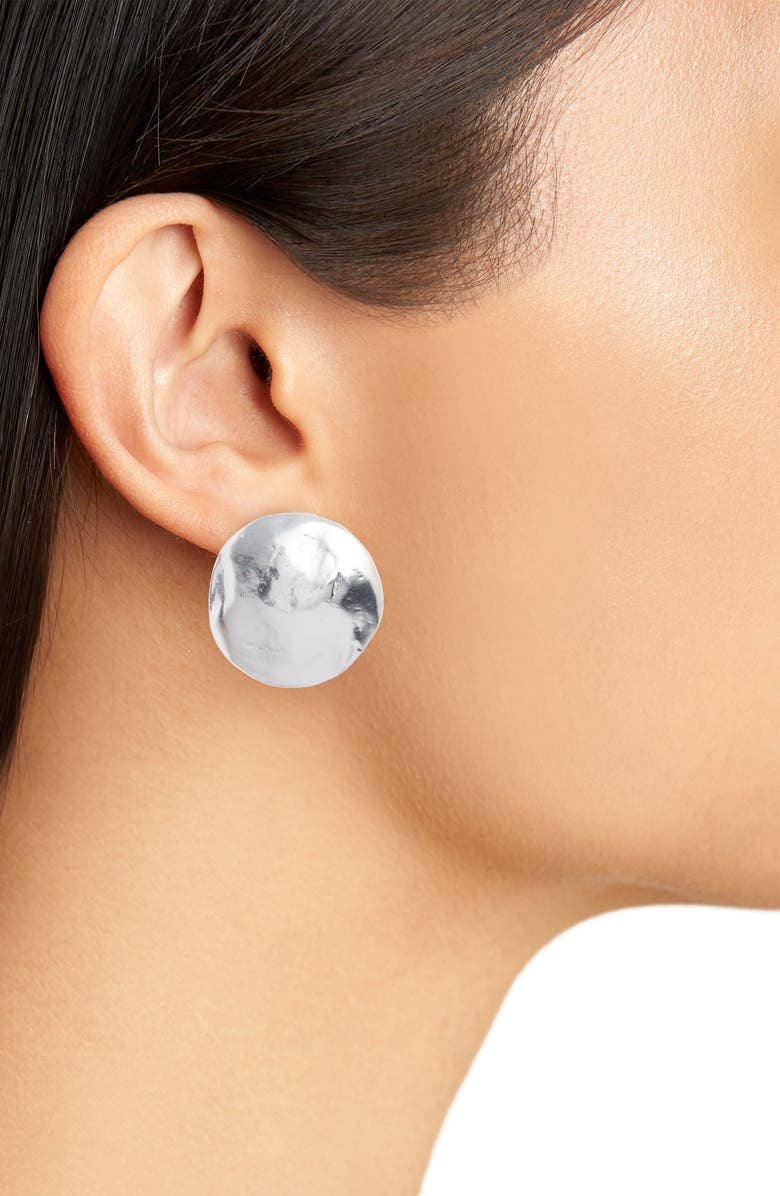 KARINE SULTAN - Shell Disc Clip On Earrings - Gold/Silver - Timeless: Gold
