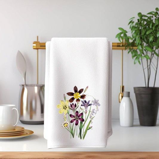 Fernville Creations - Wildflower Floral Hand Towels for Bath and Kitchen