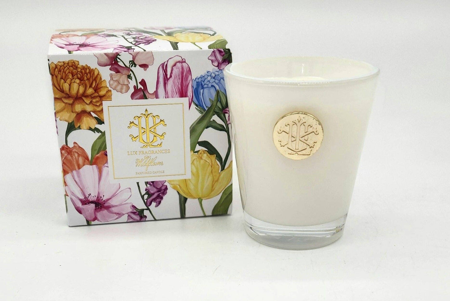 LUX FRAGRANCES - Wildflower 8 oz Designer Box Candle - MIN 6