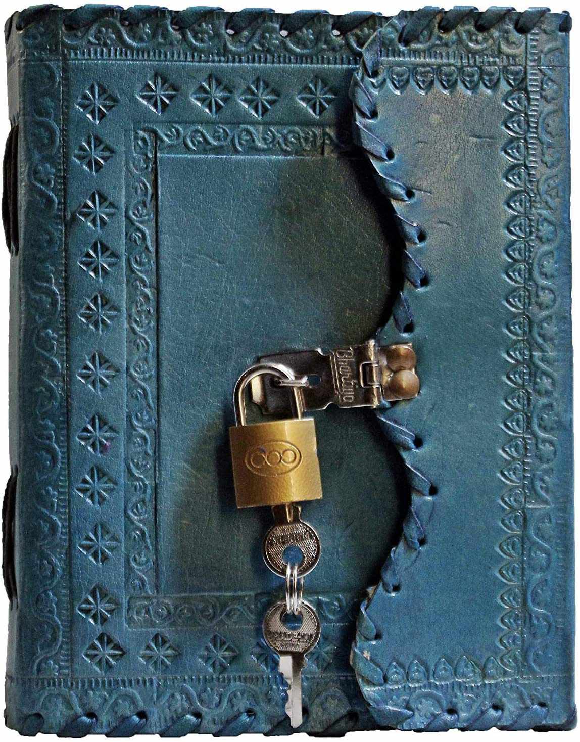 Tuzech Leather - TUZECH Leather Journal for Men and Women Leather Diary to Write Poems,Sketchbook, Record Keeping Notebook Personal Memoir with Lock and Key - Unlined 7 Inches: Brown
