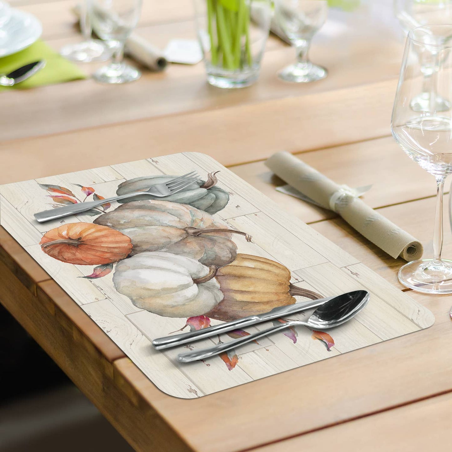 CounterArt/Highland Home/Thirstystone - Pumpkin Time Reversible Rectangular Plastic Placemat