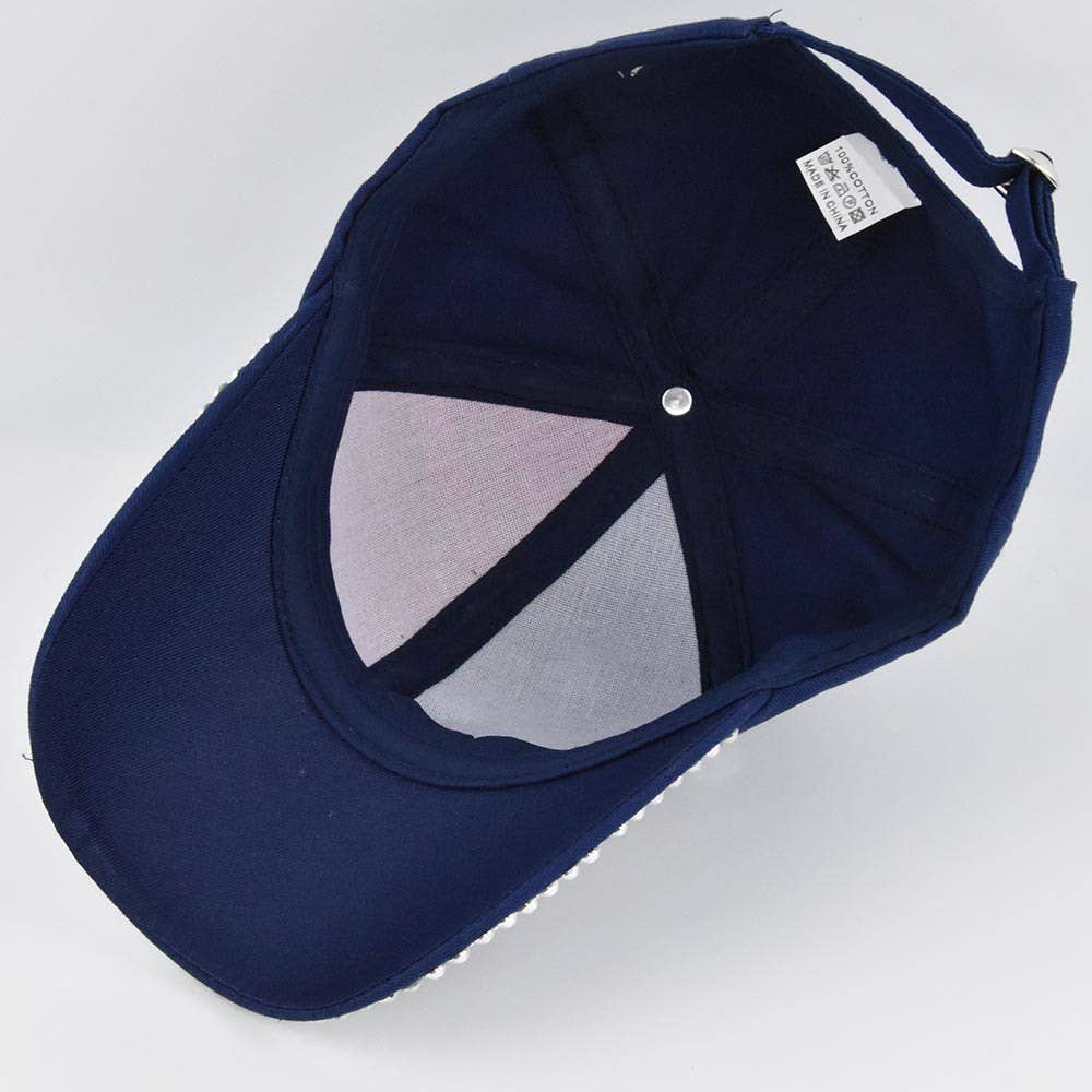 MKS America - Fourth of July hot diamond flag baseball cap: Red / M