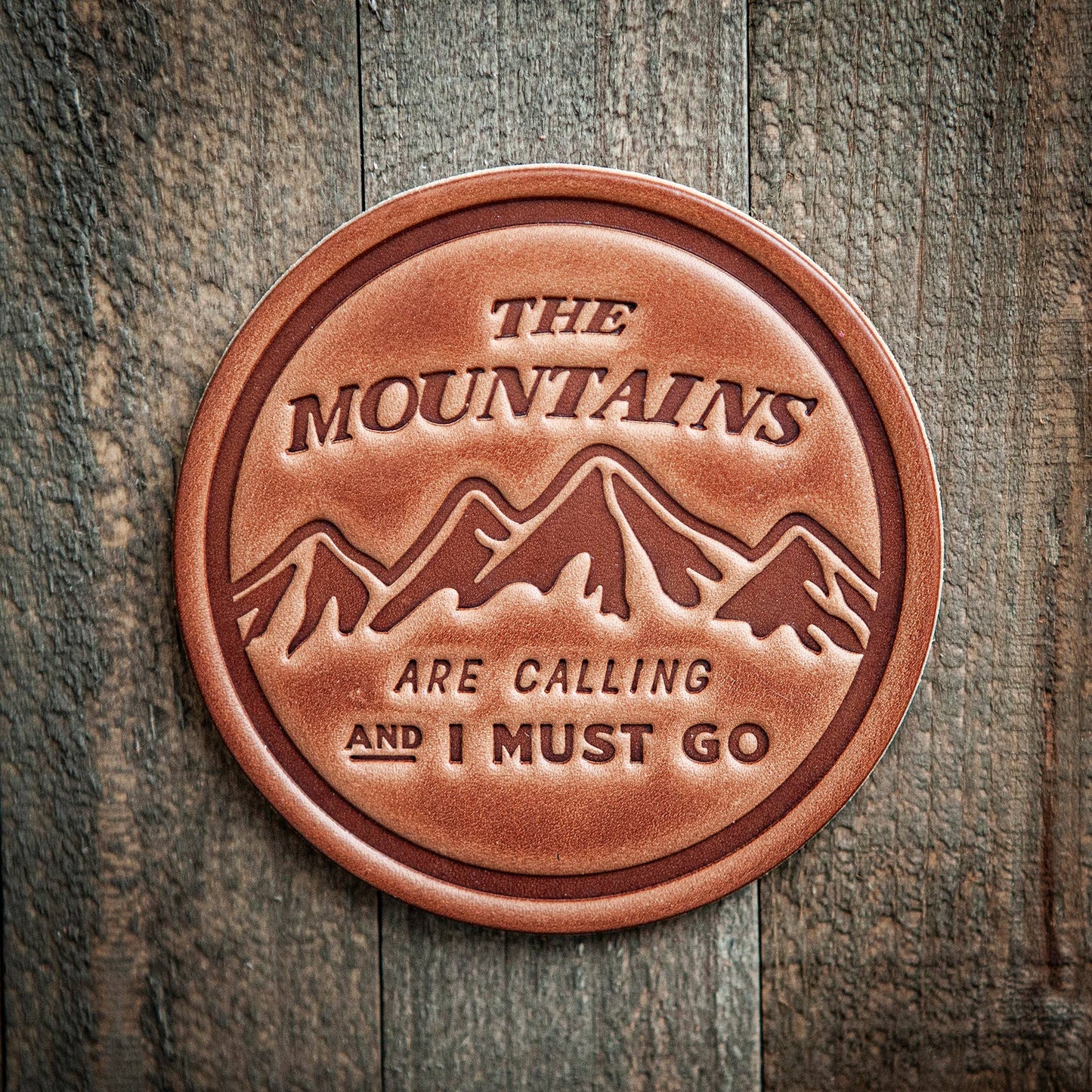 Sugarhouse Leather - The Mountains Are Calling Leather Coaster