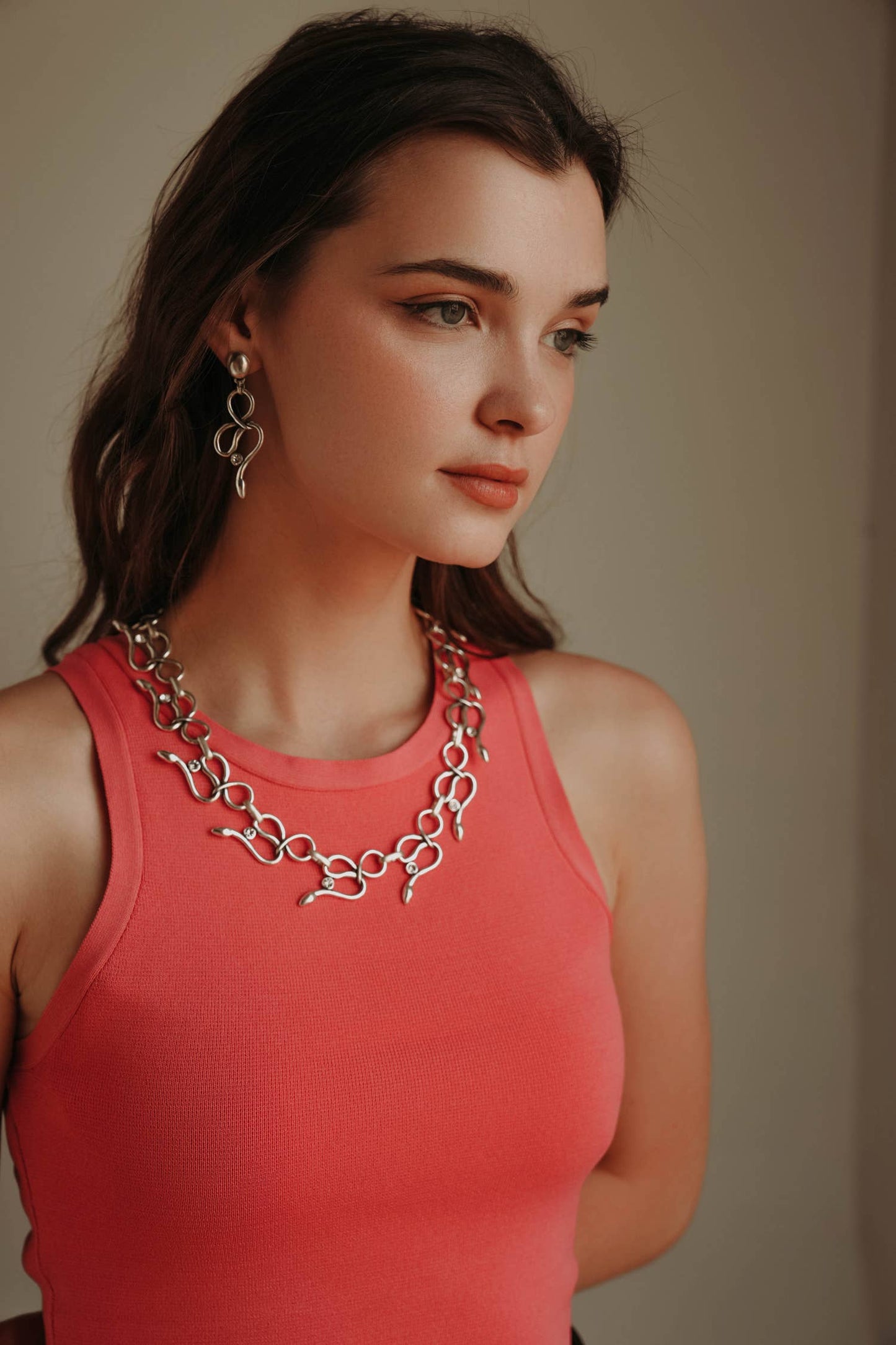 Chanour - Handmade Crystal Pewter Earrings - 1868