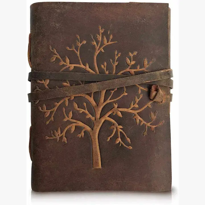 Immart Global LLC - Leather Journal Tree of Life Notebook (7x5 Inch): 7 x 5 inches / Unlined