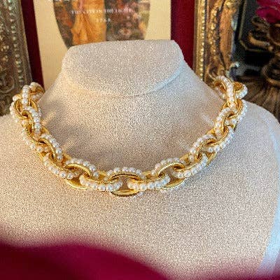 Cici’De Jewelry Amsterdam - Vintage Inspired Chunky Pearl Chain Necklace