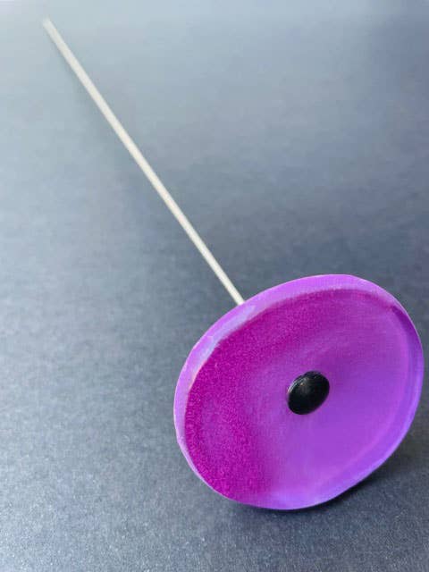 CARNEOL GLASS - Small Glass Flower For Inside In Violet