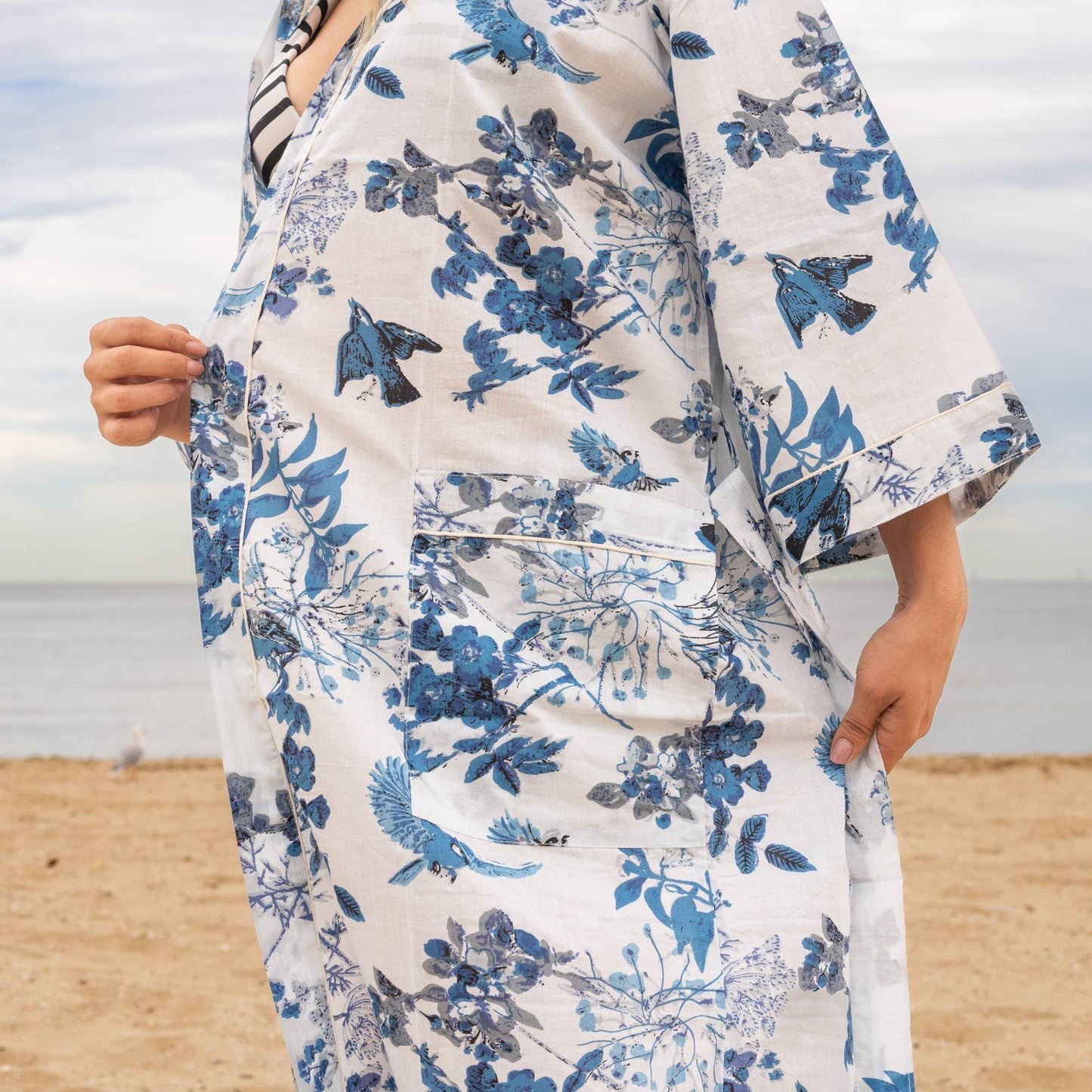 Linen Connections - Cotton Kimono Robe - Aisha