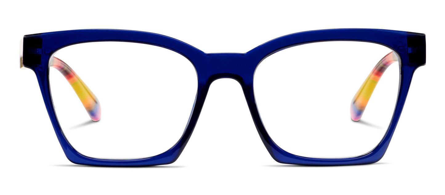 Peepers - Maisie (Blue Light): Blue/Ikat / Reading / 1.25