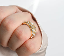 Load image into Gallery viewer, Blueyejewelry - Diamond Dome Ring - Waterproof Pave CZ Chunky Dome Ring 0477: 6