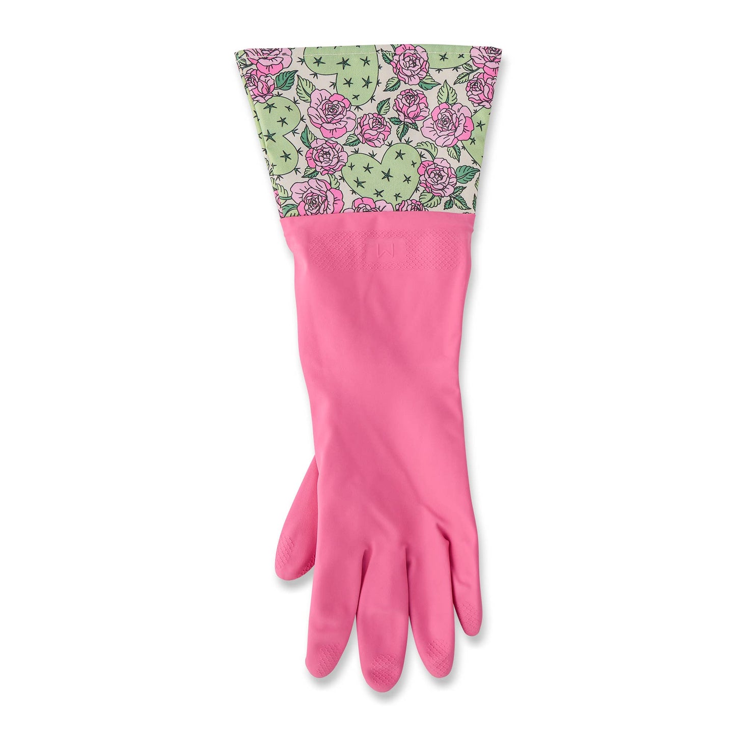 Core Home - 1 Pair Fashion Latex Dish Gloves - Pink/Cactus