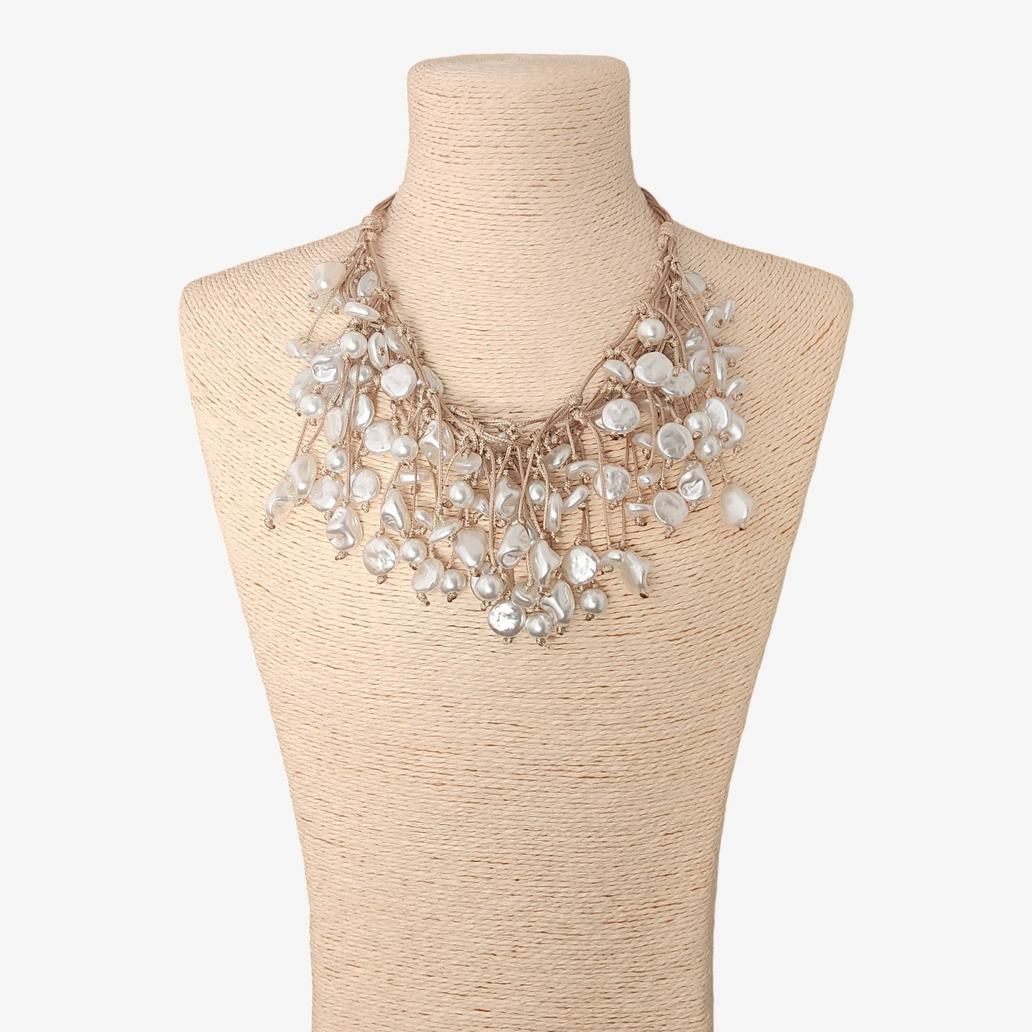 Bijoux Envie Statement Jewelry - Coastal Knotted Pearl Necklace | Handmade Statement Jewelry