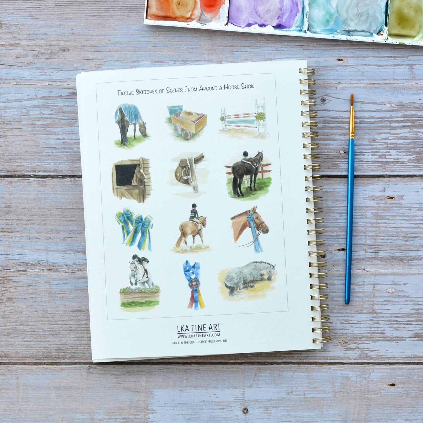 LKA Fine Art - Watercolor workbook, Horse show Watercoloring book